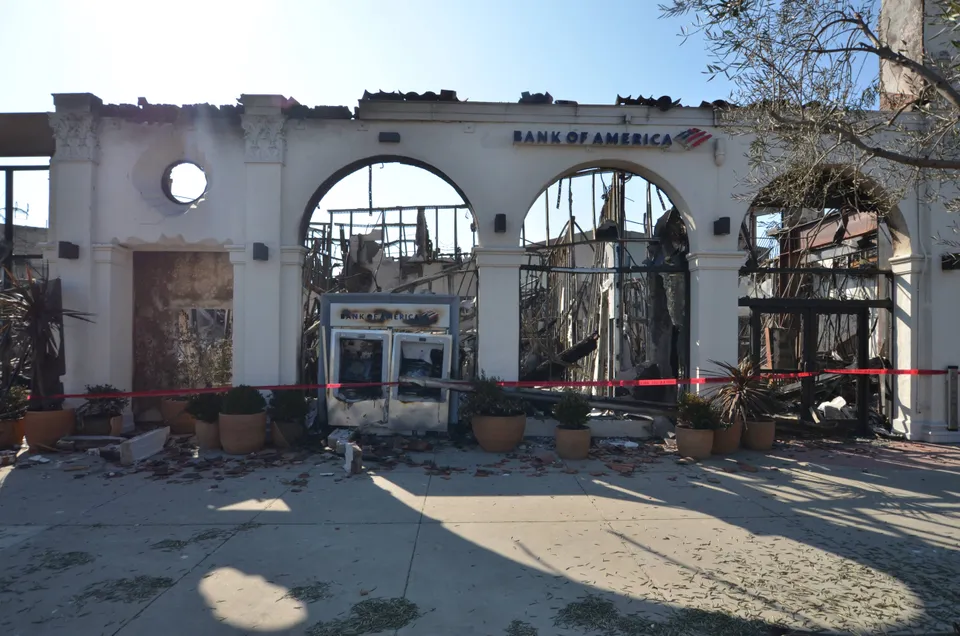 fire damaged structure