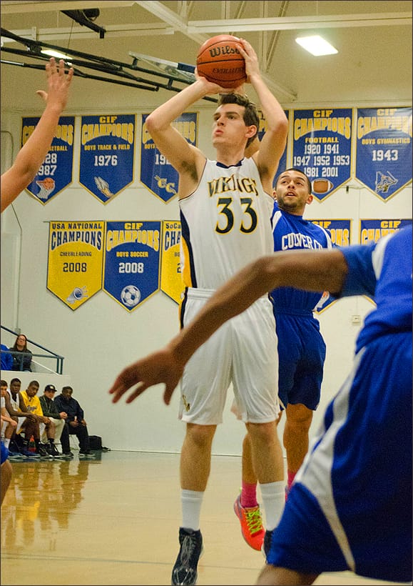Samohi's Spencer Cramer attempts a shot against Culver City earlier this season. (Photo by Paul Alvarez Jr.)