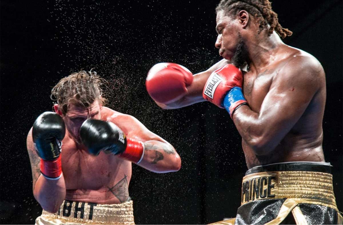 BOOM: Boxer Charles Martin (right) is appearing on King Sports Worldwide's promotion at Barker Hangar on Wednesday. (Photo courtesy Peter Politanoff)