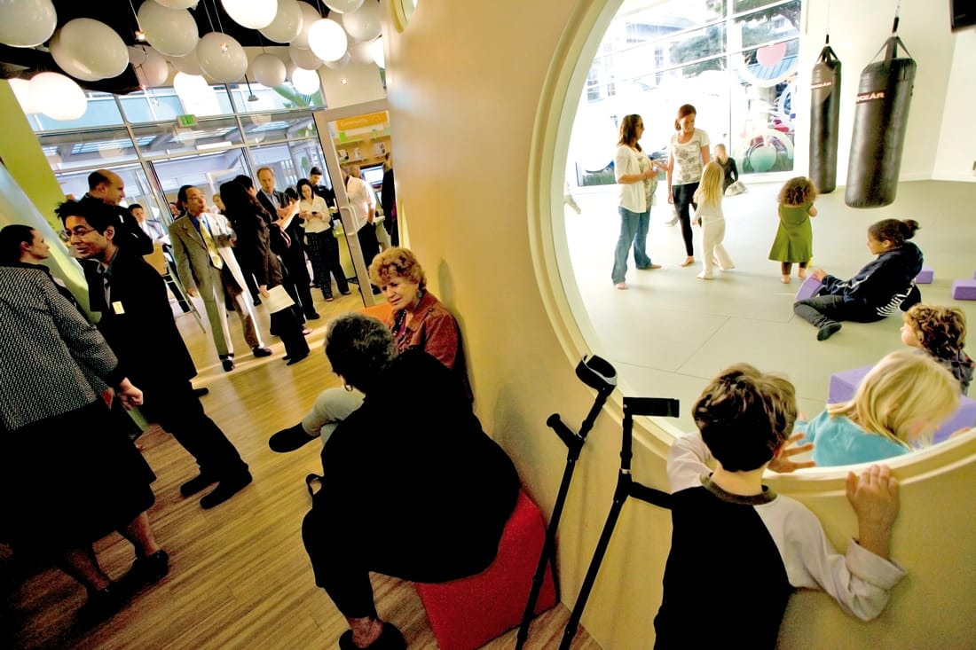 People attend the opening of UCLA Family Commons in 2009. (File photo)