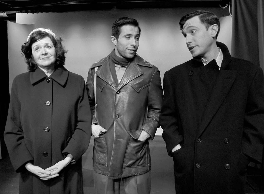 (L to R): The Padula family in 1950: Mother Josephine Padula (Lenora May) with sons Johnny (Mitch Lerner) and Louis (Michael Marinaccio). (Photo courtesy I.C. Rapoport)