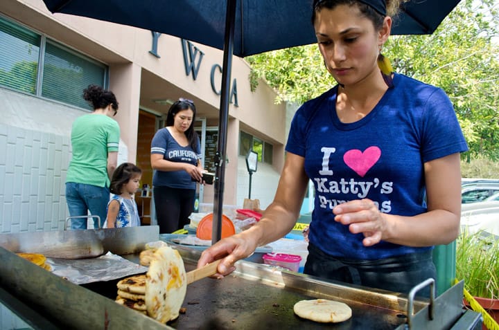Katty cooks fresh Pupusas to help raise awarness for the YWCA located on pico and 14th. Katty is serving these delicious Pupusas every Tuesday and Thursday from 3:30-7:30. Photo by Paul Alvarez Jr.