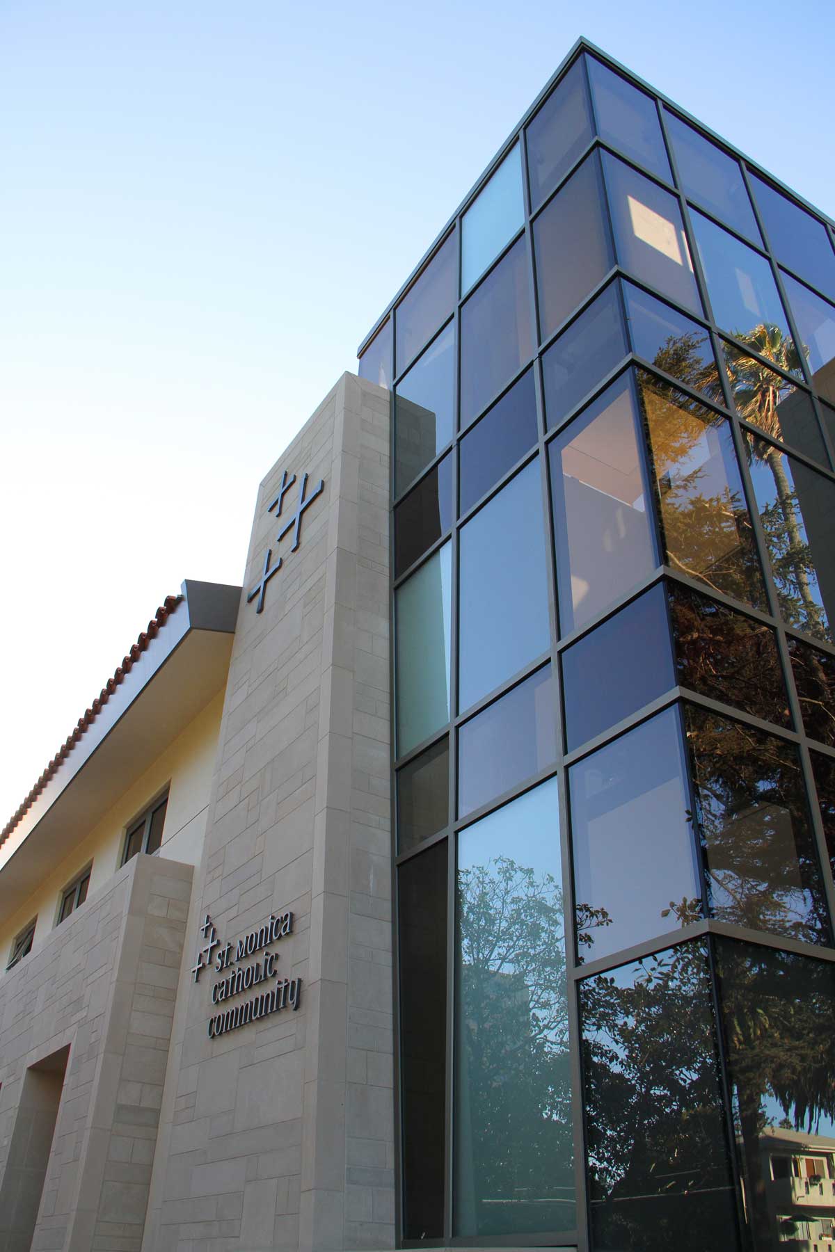 St. Monica Catholic Community is nearing completion of an ambitious redevelopment project that includes this building at the corner of California Avenue and Seventh Street. (Daniel Archuleta daniela@www.smdp.com)