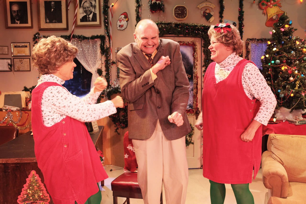 GOOD TIME: Linda Miller, Pete Colburn and Melissa Denton star in ‘Bob's Holiday Office Party.' Photo courtesy Daniel Galindo 