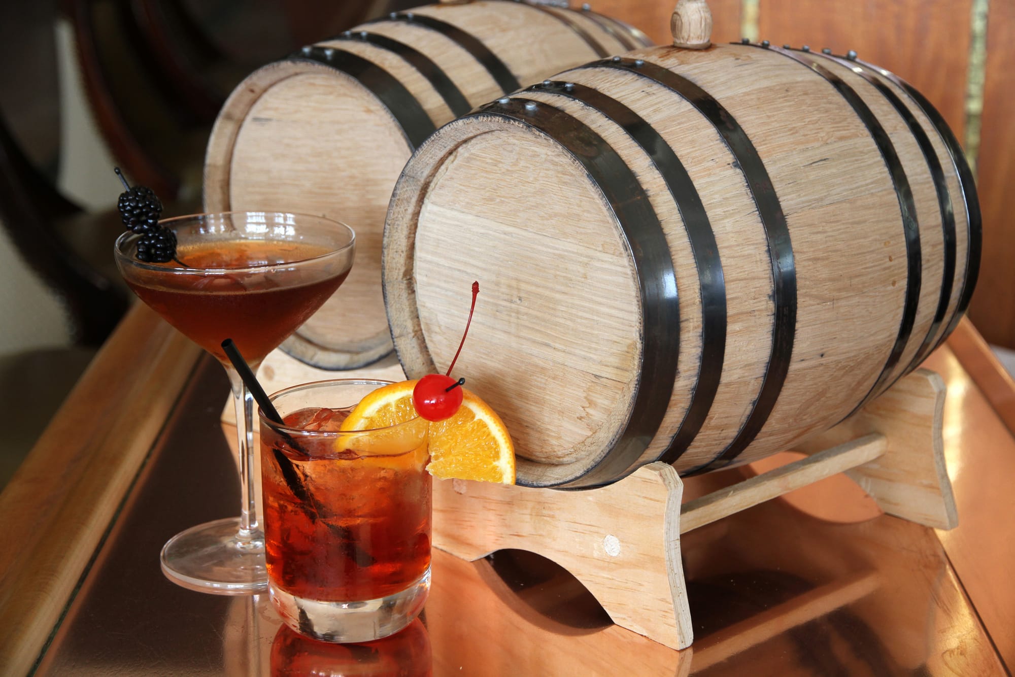 Casa del Mar hotel is offering visitors barrel-aged cocktails. Folks can purchase their own barrels, starting at $500 a pop.(Photo courtesy Casa del Mar)