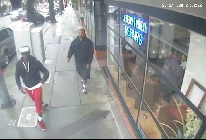 INFORMATION NEEDED: Police released this still from a surveillance camera to help identify a pair of alleged jewelry thieves. (Photo courtesy SMPD)