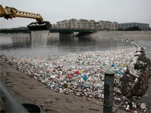 Used plastic bottles and other items collected from the Ballona Creek. (Photo courtesy 5 Gyres Institute)
