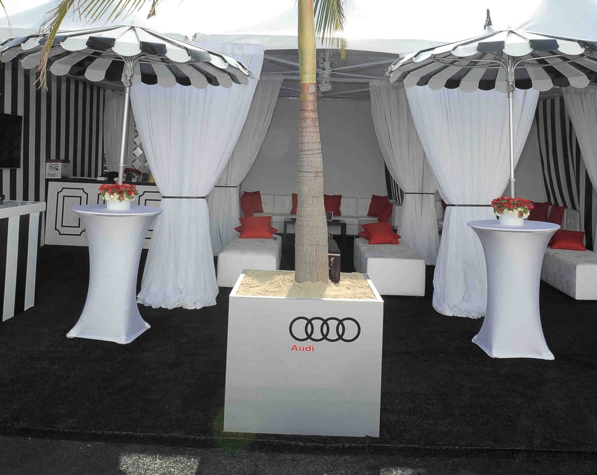 The Spirit Awards were one of the events that were allowed to drill holes into the beach parking lots to set up. 