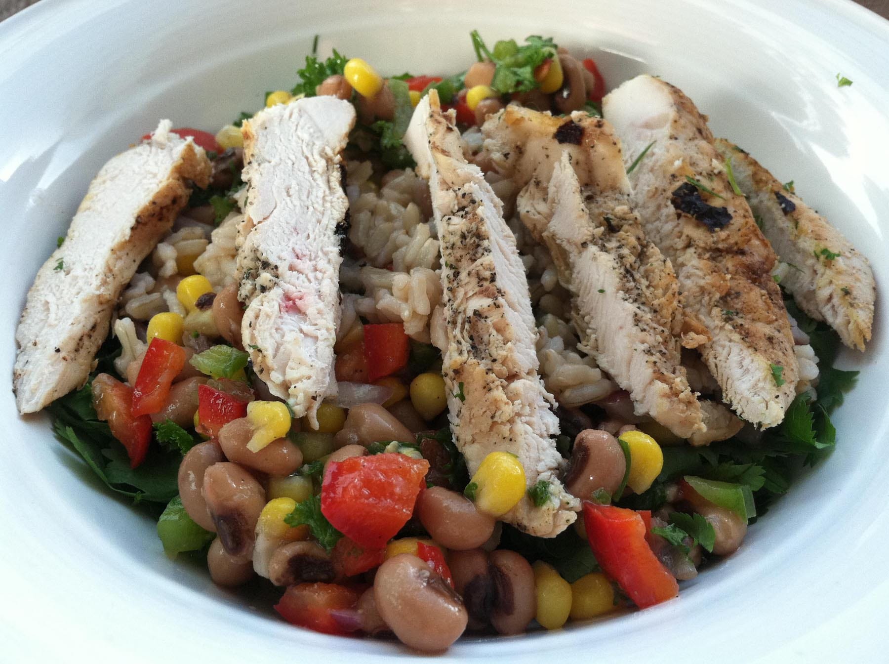 Black eyed peas & chicken salad