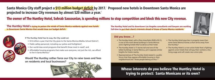 The latest flyer from the owners of the Fairmont Miramar Hotel.