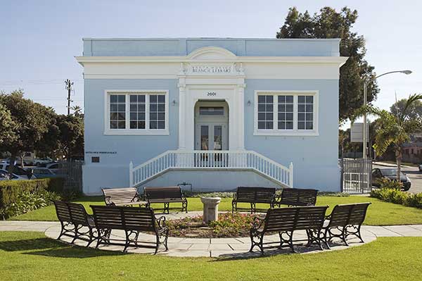 The Ocean Park Branch Library opened in 1918 thanks to a grant of $12,500 from businessman and philanthropist Andrew Carnegie. Only 85 of the Carnegie libraries are still standing; of these 36 are still standing. (Photo courtesy www.carnegie- libraries.org)