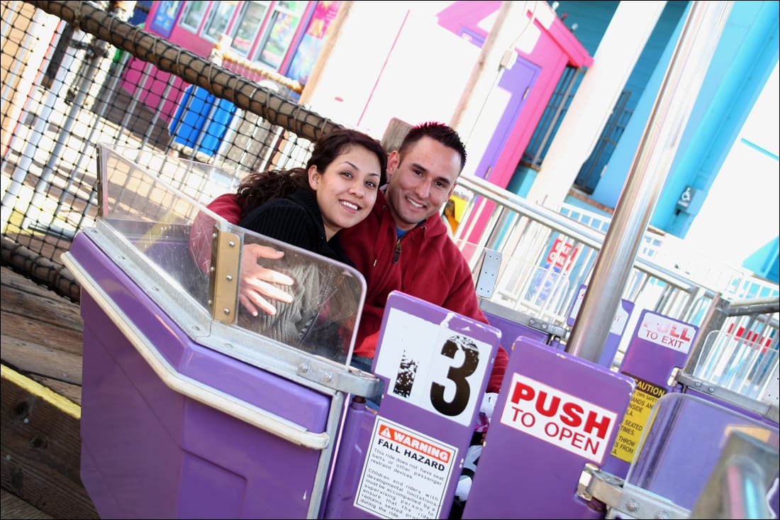 Pacific Park is offering a free LED rose and sweet treats to the first 500 couples that take a spin on the Ferris wheel. (File photo)