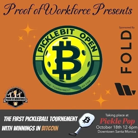 Bitcoin: The PickleBit pickleball tournament will coincide with a Bitcoin-themed festival on the Promenade Oct. 18. (Courtesy Graphic)